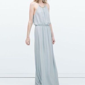 Zara Soft Blue Maxi Dress